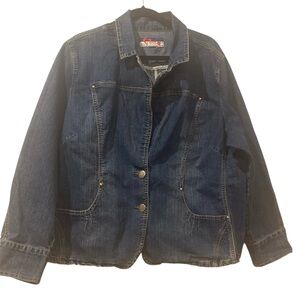Denim Jacket with Button Closure